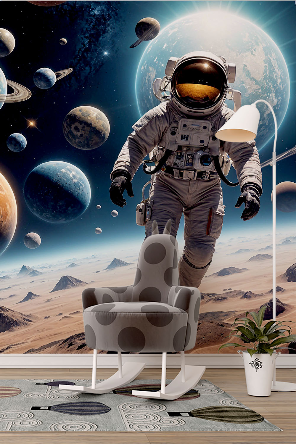 Astronaut Wallpaper For Kids Room Wall | Morphico