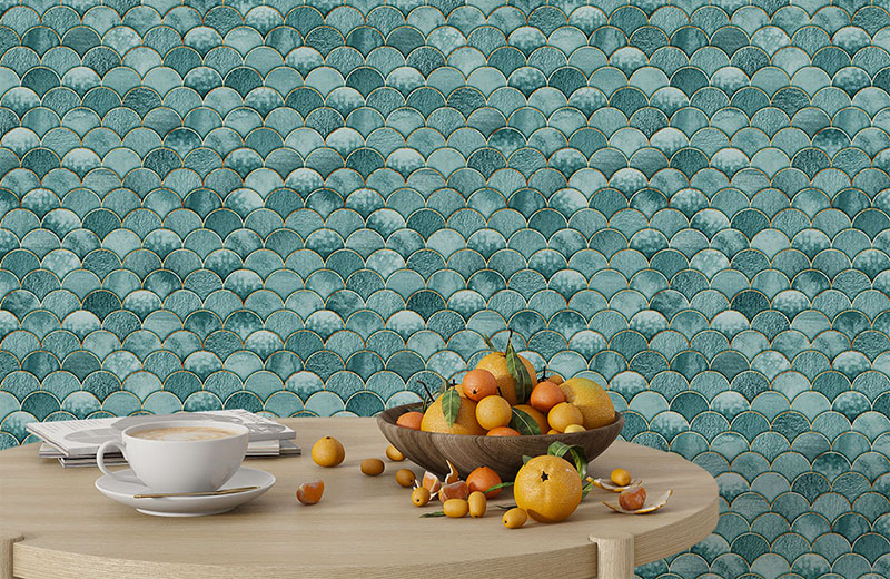 mermaid-scales-with-golden-edges-wallpaper-with-side-table