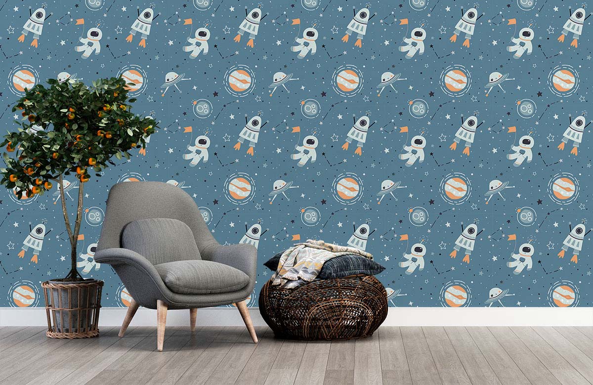 blue-kids-room-astronaut-planets-wallpaper-with-chair