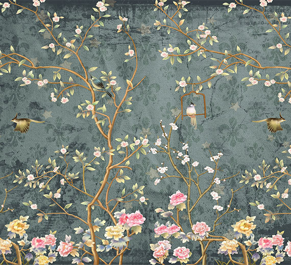 chinoiserie-plants-with-flowers-in-green-wallpaper-wallpaper-thumb