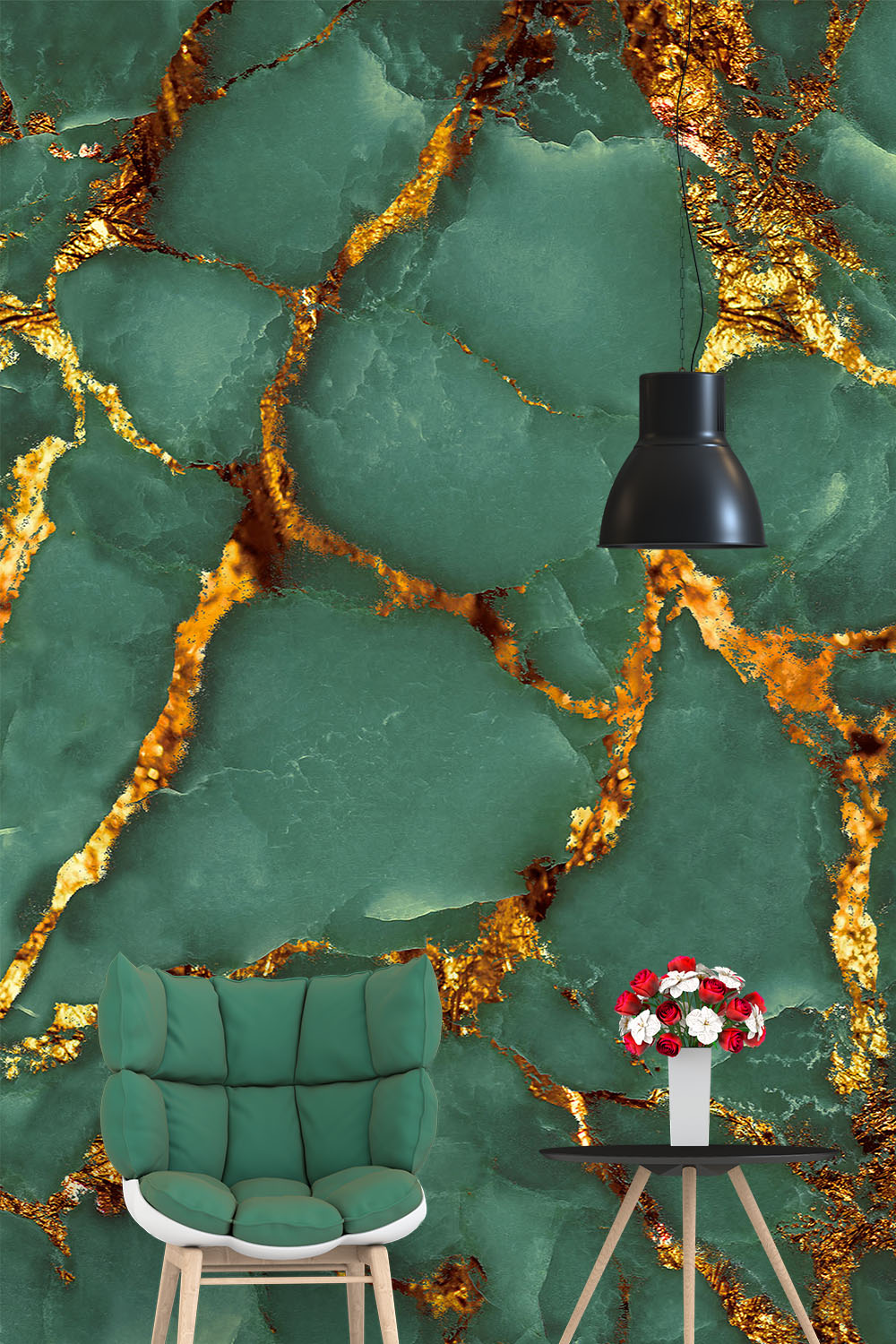 Green And Gold Wallpaper for Classy Walls |Morphico